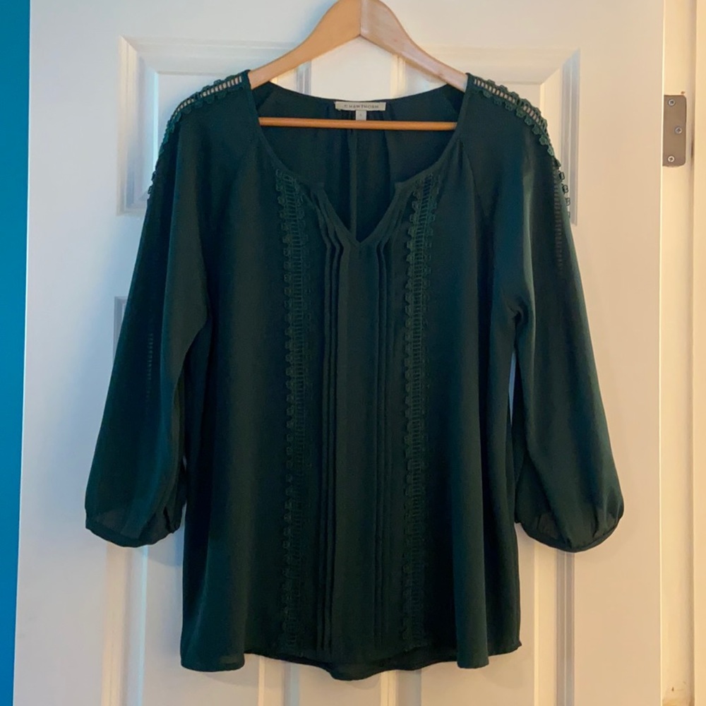 Stitch Fix blouse, sheer, hunter green